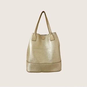 Tory Burch Michelle Metallic Gold Buckle Tote